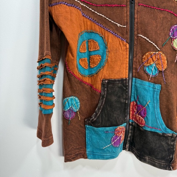 Rising International Patchwork Zip up Hoodie - Picture 5 of 9